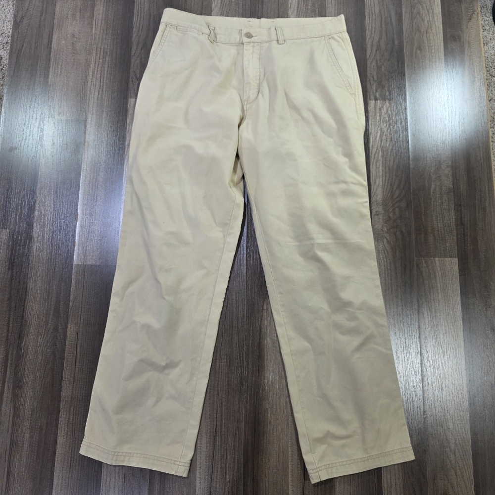 Patagonia Organic Cotton Classic Khaki Straight Leg Durable Canvas Duck Pants.36